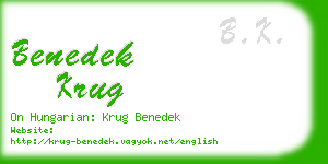 benedek krug business card